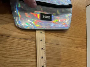 Pink Victoria's Secret Belt Bag Womens Small Silver Holographic Fanny Pack Logo thumbnail 7