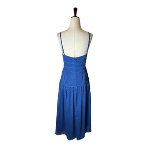La Maison Talulah Dress Womens Small‎ Blue And Black Polka Dot Sorrento Midi thumbnail 4