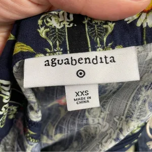 Agua Bendita X Target Blue Ruffled Ditsy Floral Mini Dress XXS Tiered Boho thumbnail 11