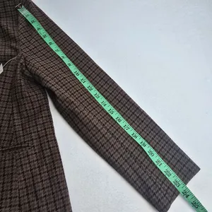 Old Navy NWT Pixie Blazer Womens Brown Houndstooth Collarless‎ Jacket Large thumbnail 11