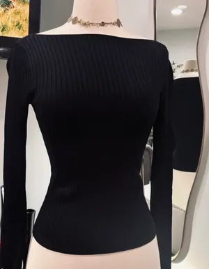 Abercrombie & Fitch Black Slash Rib Knit Sweater Top thumbnail 4