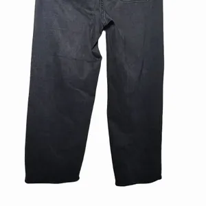 OAT New York Wide Leg Jeans Womens 4/27 Black High Rise Patch Pocket Raw Hem thumbnail 6