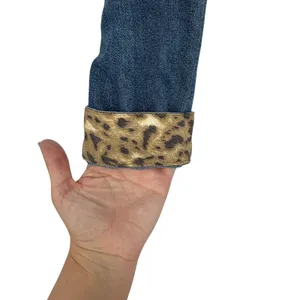 Vintage Baby Phat Y2K Denim‎ Jacket Studded Logo Back Leopard Cuff Jean Jacket thumbnail 9