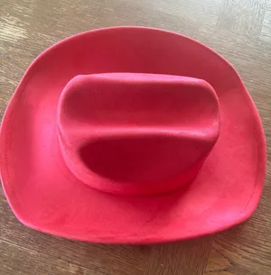 Vegan Suede Cowboy Hat Pink thumbnail 1