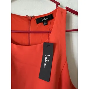 NWT Lulus Masterfully Mod Bright Orange Side Button Midi Dress Size XL Resort thumbnail 9