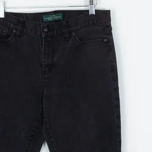 Lauren Ralph Lauren Womens Black Classic Bootcut Denim Jean Size 6 Embellished‎ thumbnail 2