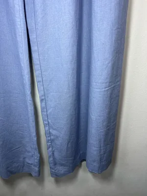House of Harlow 1960 Wide Leg Pants Periwinkle Blue Belt Linen Resort Coastal 8 thumbnail 6