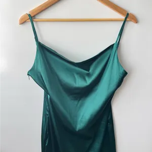 R.‎ Vivimos Teal Satin Slip Dress Size Medium thumbnail 6
