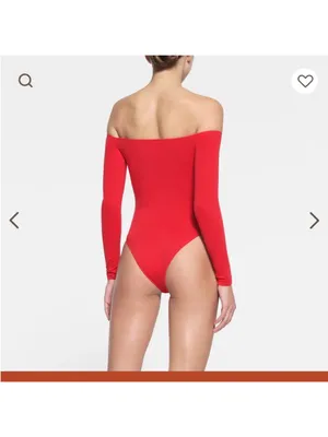SKIMS ESSENTIAL MOCk NECK LONG SLEEVE BODYSUIT size XS S thumbnail 4