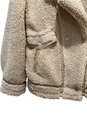 Z Supply Ari Sherpa Jacket Cream Womens Size Medium Teddy Fleece Oversized Coat thumbnail 4