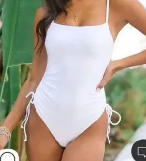 Shade And Shoda Womens One Piece Swimsuit Ruched High Cut Tummy Control Bathing Suit thumbnail 1