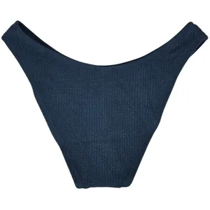 J. Crew Textured curved-waist cheeky bikini bottom in Navy L‎ NWT thumbnail 1