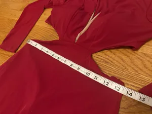Rubber Ducky Burgundy Long sleeve Cutout Evening Dress size M thumbnail 7