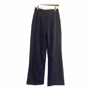 ✨Commense Pinstripe Pleated Wide-Leg Navy Sz XS Pants✨ thumbnail 6