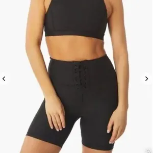 WeWoreWhat Lace Up High‎ Rise Biker Shorts Black Size Medium thumbnail 15