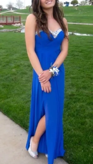 Dillard's Strapless Open Back Prom Dress thumbnail 3