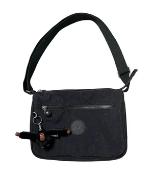 Kipling Black Nylon Crossbody Bag with Monkey Keychain thumbnail 1
