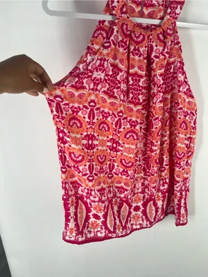 Lucy & Laurel Pink Floral Halter Neck Sleeveless‎ Top thumbnail 5