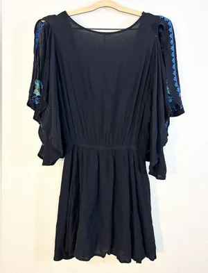 Free People Cora Black Embroidered Dress Size M thumbnail 6