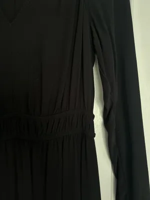 Loft Black Shirred Dress thumbnail 4