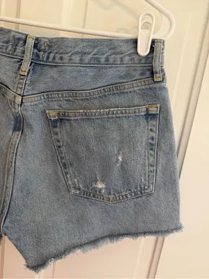 AGOLDE Parker‎ Denim Shorts Size 29 High Rise Distressed Raw Hem Button Fly thumbnail 4