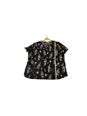 Disney Nightmare Before Christmas Scrub Top 3X Jack Sally Halloween Scrubstar thumbnail 9