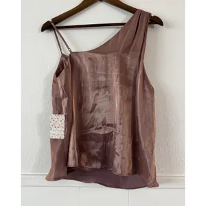 Free People Women's One Shoulder Satin Cowl Neck Top Dusty Mauve NWT thumbnail 4