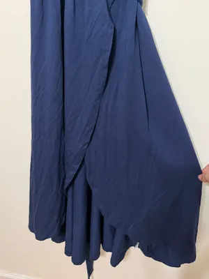 Quince Tencel Jersey Midi Wrap Dress Navy Blue Size Small thumbnail 5