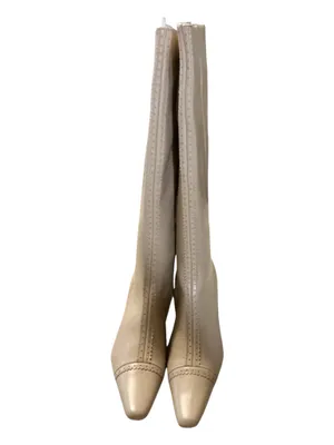 Terry Lewis Classic Luxuries Cream Leather Knee High Boots Pointed Toe Size 8M thumbnail 2