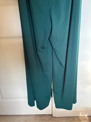 HALARA Emerald Green Wide-Leg Jumpsuit with Square Neck thumbnail 13