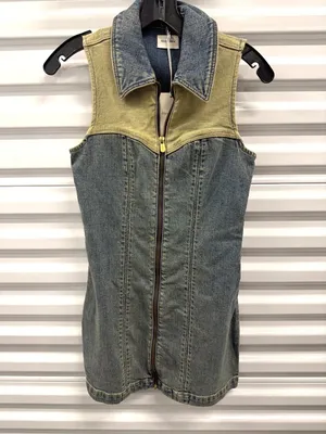 Abrand Roxie Denim Mini Dress Tint Dark Blue Womens Size Small thumbnail 4