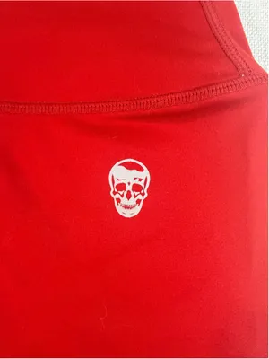 Gymreapers Women’s High Waisted Biker Athletic Gym Shorts Rust Brick Red Medium thumbnail 3