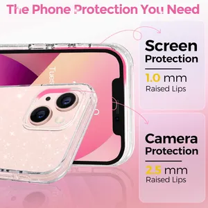 Clear Glitter Sparkle Slim Shockproof Protective Cover Case iPhone 13 Pro 6.1” thumbnail 3