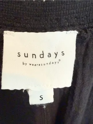 SUNDAYS Black Gauze Cotton Ruffle Hem Maxi‎ Dress Summer Beach Vacation thumbnail 4