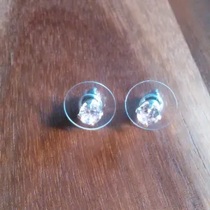 Simulated Pink Diamond Sterling Silver Stud Earrings thumbnail 4