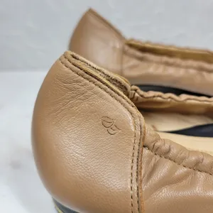 Nurture Luxford Ballet Flat Shoes Womens 7.5 Tan Black Leather Slip On Round Toe thumbnail 6