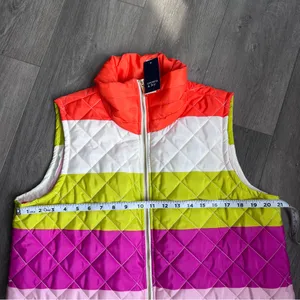 crown & ivy Multicolor Striped Women’s Vest XL Quilted New thumbnail 9