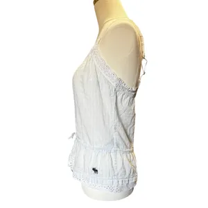 Abercrombie & Fitch Pale Aqua Blue Cami Top with Lace Trim Size M thumbnail 3