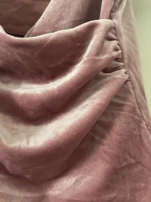Banana Republic Pink Velvet Cowl Neck Blouse XL Balletcore Romantic Minimalist thumbnail 4