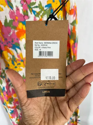 Picture Organic Clothing Bermina Alstro Print Linen Blend Dress M NWT thumbnail 8