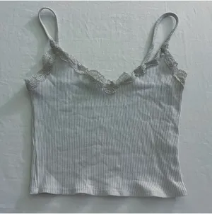 Garage White Cropped Tank Top - Size M (Runs Small) thumbnail 2