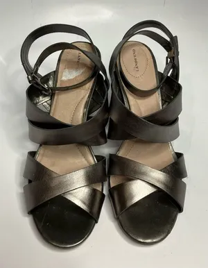 Lands End silver leather Strappy Sandals size‎ 9.5 thumbnail 1