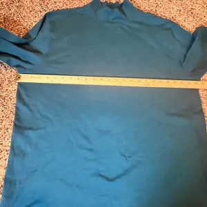 LL Bean Womens XL Mock Neck Long Sleeve Shirt Teal Blue Traditional Fit Knit Top thumbnail 3