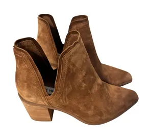 Steve Madden HAVANNA Suede V-Cut Ankle Booties – Cognac Brown‎ – Size 7 thumbnail 1