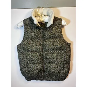 Universal Threads Women’s Green Floral Puffer Vest Sherpa Collar Full Zip Small thumbnail 10