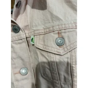 LEVI'S FRESH ORIGINAL TRUCKER‎ JACKET WOMENS XS PINK JEAN DENIM Botanical thumbnail 3