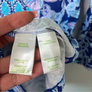 Lilly Pulitzer Blue Floral Printed Mini‎ Dress 3/4 Sleeves Boatneck Women’s XXS thumbnail 8