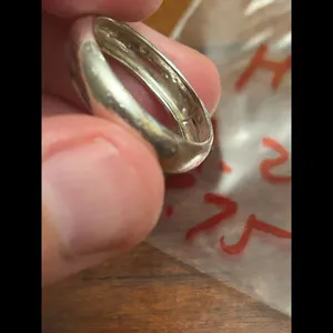 Silver plated h14 1.27g size 8.75 ring band vintage imperfect thumbnail 3