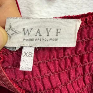 Wayf XS Velvet Puff Sleeve Mini Dress Red Bow Holiday‎ Party Romantic Valentines thumbnail 7