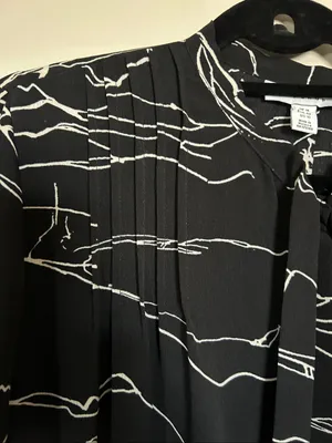 TopShop equestrian horse Black & White Printed Long Sleeve Maxi Dress Sz 10 thumbnail 4